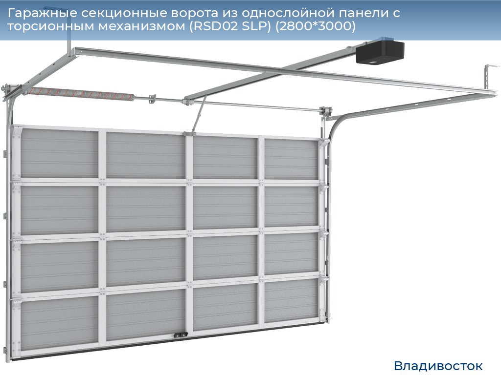 Гаражные секционные ворота из однослойной панели с торсионным механизмом (RSD02 SLP) (2800*3000), vladivostok.doorhan.ru