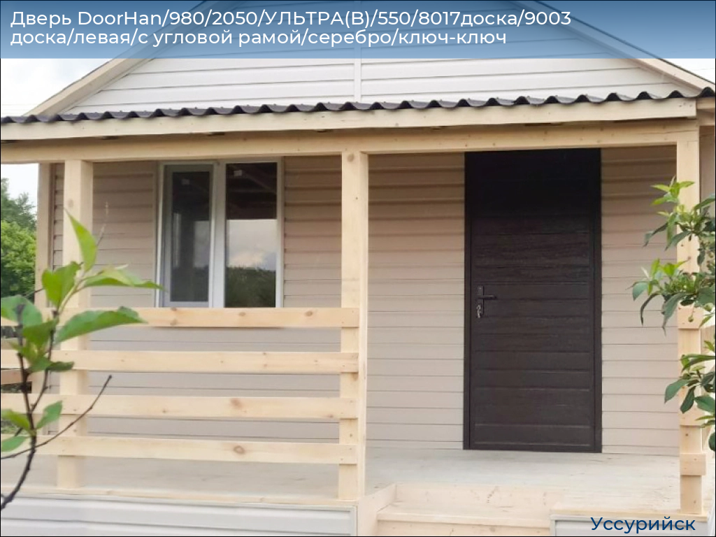 Дверь DoorHan/980/2050/УЛЬТРА(B)/550/8017доска/9003 доска/левая/с угловой рамой/серебро/ключ-ключ, ussuriysk.doorhan.ru