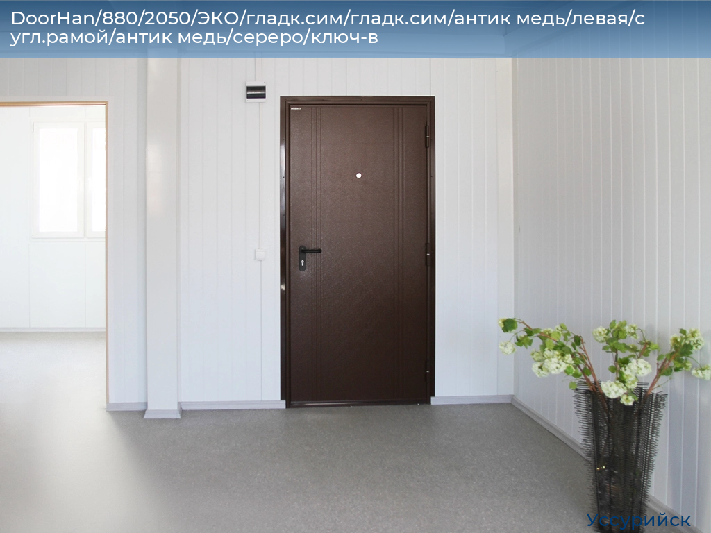 DoorHan/880/2050/ЭКО/гладк.сим/гладк.сим/антик медь/левая/с угл.рамой/антик медь/сереро/ключ-в, ussuriysk.doorhan.ru