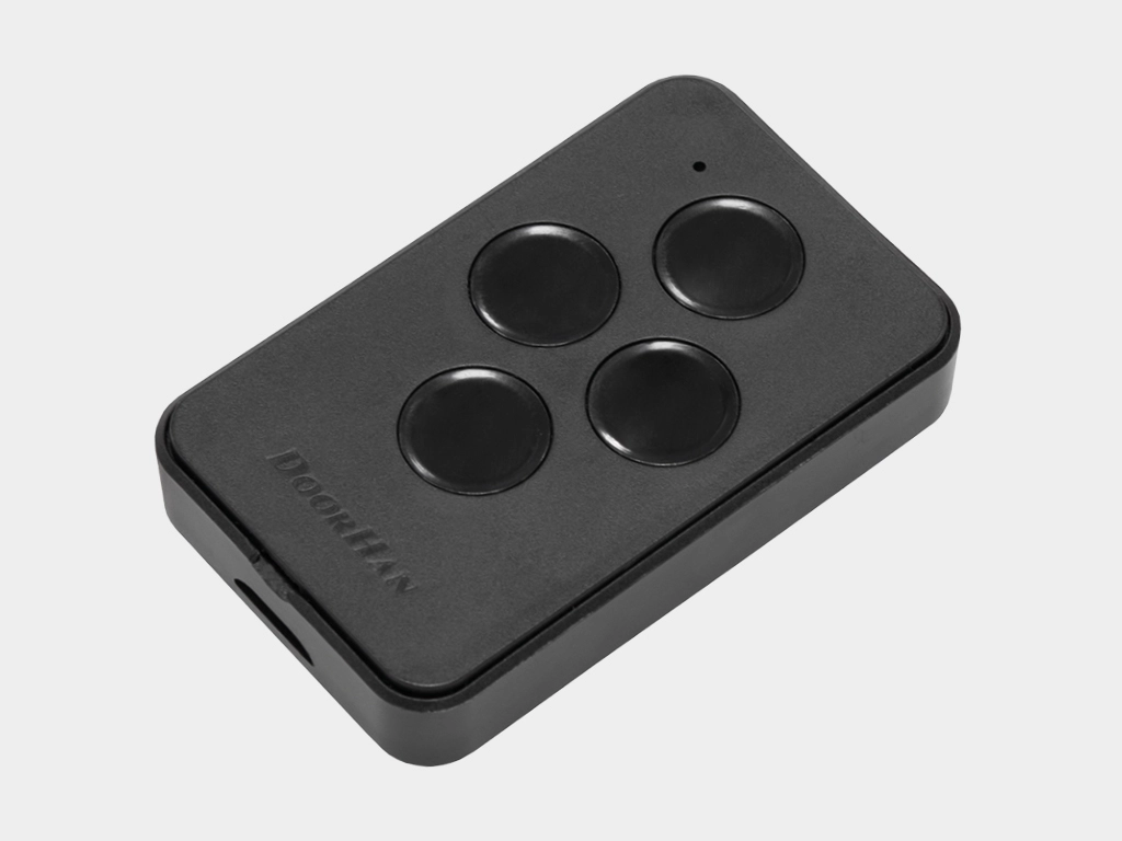 Пульт серии transmitter 4-pro-black (трансмиттер 4-про-черный)  для дистанционного управления четырьмя автоматическими устройствами.